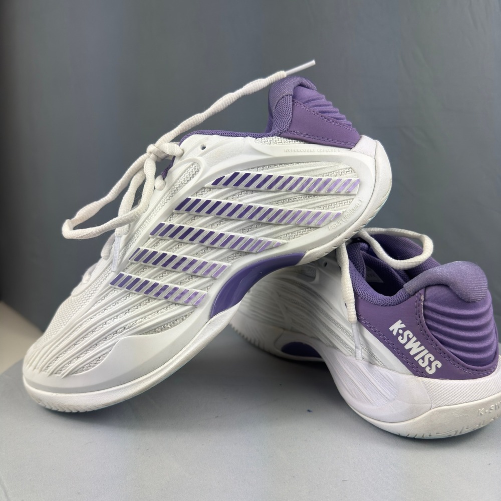 K-Swiss Hypercourt Express 2 Womens 7 White Purple Tennis Shoes 94603-160-M